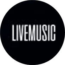 live music logo negativo